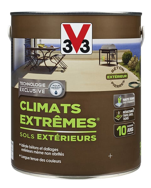 V33 PEINTURE - Peinture sol exterieur Climats extremes - Satin beton poli - 2.5L - large