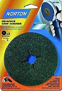 NORTON - Lot 3 disques fibre abrasif 127x22mm grain 36 - large