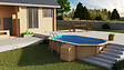 SUNBAY - Piscine bois ovale LOONEOS 2 - 6,20m x 3,95m x H. 1,36m - vignette