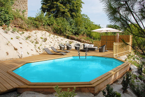 SUNBAY - Piscine bois ovale LOONEOS 2 - 6,20m x 3,95m x H. 1,36m - large