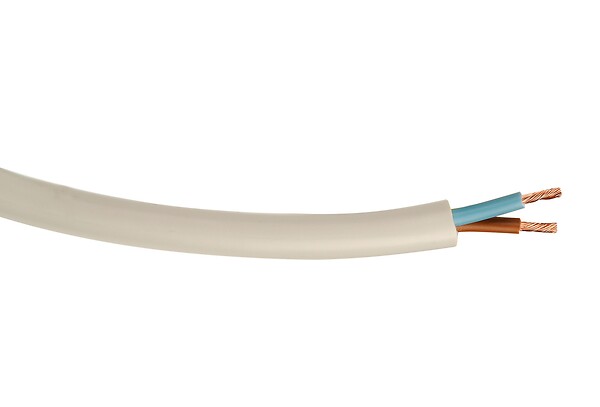 NEXANS - Câble electrique H05VV-F 2x1.5mm2 - Blanc - Vendu au metre - large