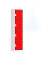 P.HENRY - Vestiaire 1 colonne - 4 cases - Gris perle et rouge - vignette