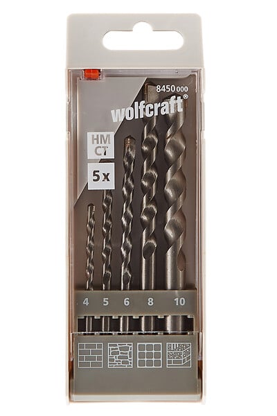 WOLFCRAFT - 1 Coffret S-5 forets béton CT 4à10 - large