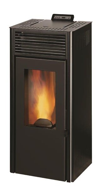 INVICTA - Poêle à granulés Nola - Acier et fonte - Noir - 10kW - large