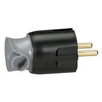 LEGRAND - Fiche plastique 2P+T 16A à orientation du câble 360° - noir - large
