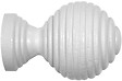 MOBOIS - 2 EMBOUTS BOULE CANNELE ROND A VISSER D.20mm LAQUE BLANC - vignette