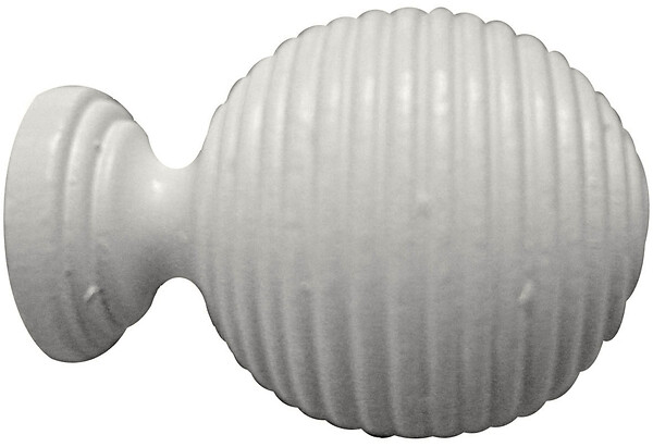 MOBOIS - 1 EMBOUT BOULE CANNELE ROND A VISSER D.28mm LAQUE BLANC - large