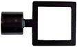 MOBOIS - Embout tringle à rideaux, carré diamètre 16mm métal noir - vignette