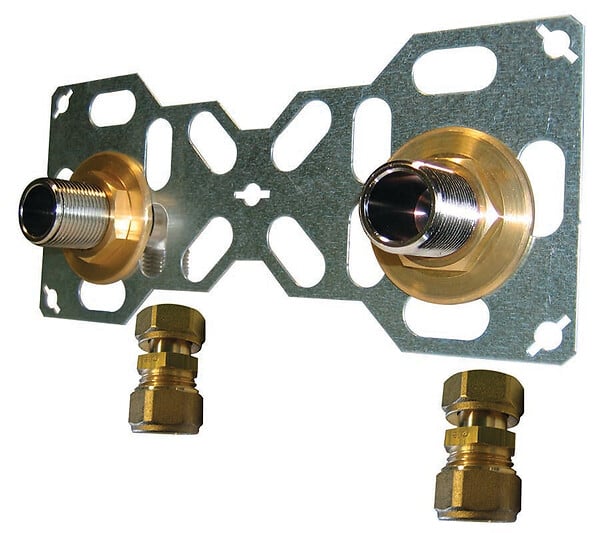 NOYON & THIEBAULT - Kit de fixation - Platine double PER à compression - 150mm - Ø16mm - large