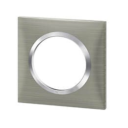 LEGRAND - Plaque carrée dooxie 1 poste finition effet inox brossé - large