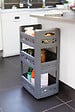 EDA - Resserre Mobilo à roulettes de 45 cm gris galet - vignette