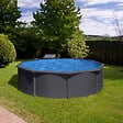 GRE - Piscine ronde acier d4,80m x H.1,22m -  gris anthracite - vignette
