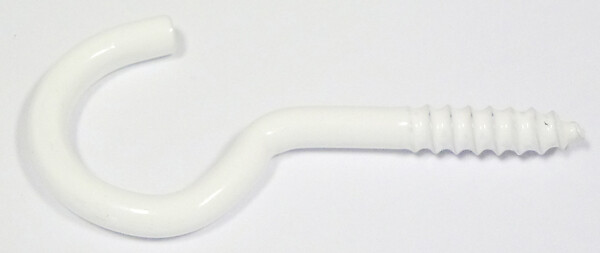 COTEKA - 12 crochets d'armoire plastique blanc 2.25x10mm - large