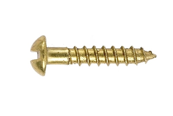 COTEKA - 6 vis à bois tête ronde laiton 5x40mm - large