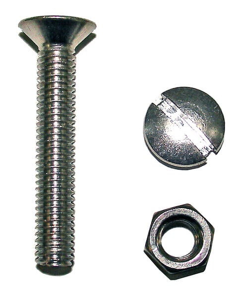 COTEKA - 28 boulons tête fraisée fendue acier zingué 3x25mm - large