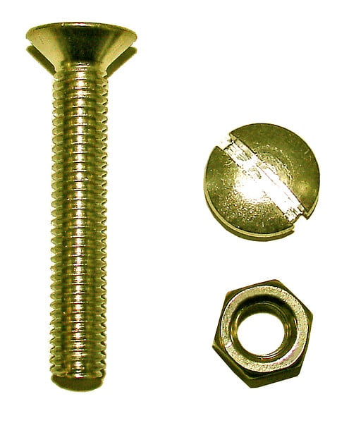 COTEKA - 8 boulons tête fraisée fendue laiton 4x20mm - large
