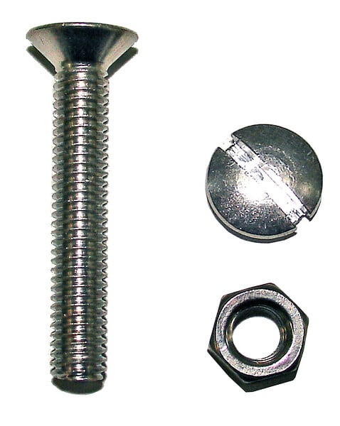 COTEKA - 6 boulons tête fraisée fendue acier zingué 5x60mm - large