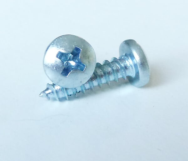 COTEKA - 12 vis tôle tête cylindrique pozidriv acier zingué 5.5x25.4mm - large