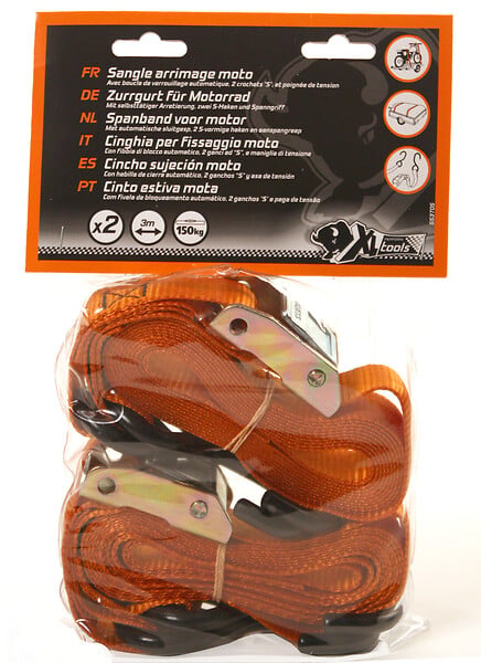 XLPTOOLS - Lot de 2 sangles 25mm à boucle. 2 crochets S.3m  XLPTOOLS - large