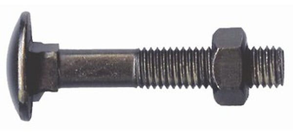 COTEKA - 6 boulons TRCC penture acier zingué noir 6x40mm - large