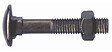 COTEKA - 6 boulons TRCC penture acier zingué noir 7x50mm - vignette