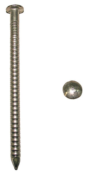 COTEKA - 500g pointes annelées tête ronde bombée inox A4 L.40mm - large