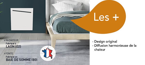 CHAUFELEC - Radiateur à inertie Hera - Fonte - Blanc - 1000W - large