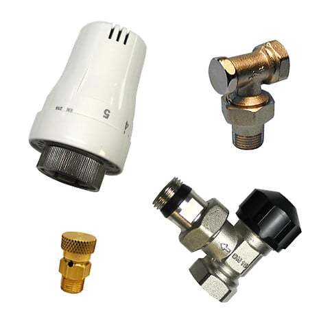 ECOUL - Kit radiateur robinet thermostatique équerre - large