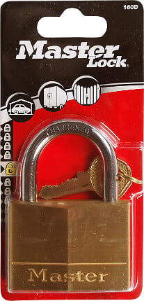 MASTER LOCK - Cadenas à clé laiton massif 60mm anse d.9xh.30mm 5 goupilles - large