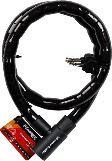 MASTER LOCK - Cable antivol moto à clé, acier L.120xd.2.2cm - large