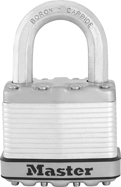 MASTER LOCK - Cadenas à clé acier laminé 52mm anse octogonale d.9xh.25mm 4 goupilles - large