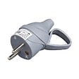 ZENITECH - Fiche électrique mâle à anneau 2 pôles + terre 16 A. gris - vignette