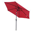 OUTSUNNY - Parasol inclinable de jardin balcon terrasse manivelle toile polyester imperméabilisée haute densité 180 g/m² Ø2,6 x 2,35H m alu rouge vineux - vignette