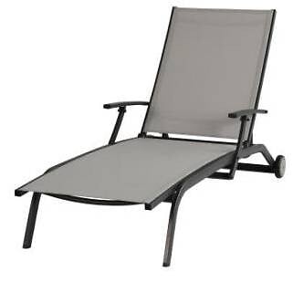 Bain de soleil inclinable - Gris clair - 194x71x83cm - large