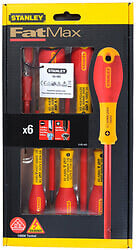 STANLEY - Tournevis isoles 1000v elec + pozi + testeur x6pc - large
