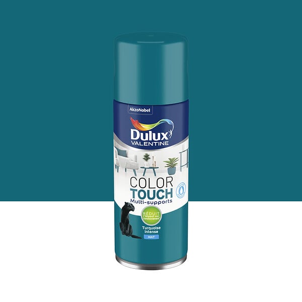 DULUX VALENTINE - Aérosol Color Touch - Turquoise Intense - Mat - 400ml - large