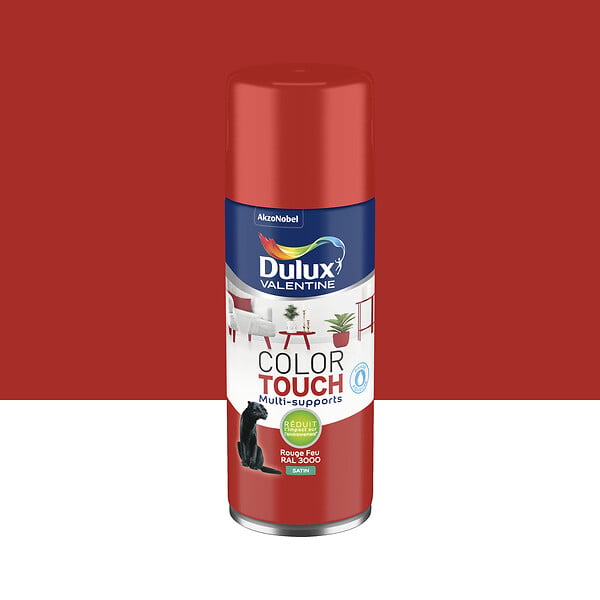 DULUX VALENTINE - Aérosol Color Touch - Rouge feu - Satin - 400ml - large