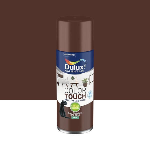DULUX VALENTINE - Aérosol Color Touch - Brun chataigne - Satin - 400ml - large
