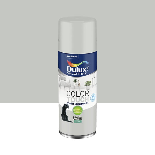 DULUX VALENTINE - Aérosol Color Touch - Gris clair - Satin - 400ml - large
