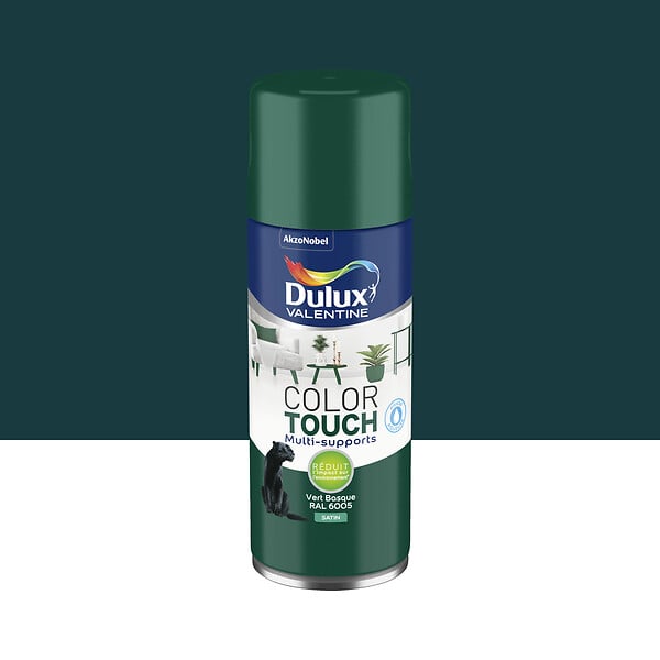 DULUX VALENTINE - Aérosol Color Touch - Vert basque - Satin - 400ml - large