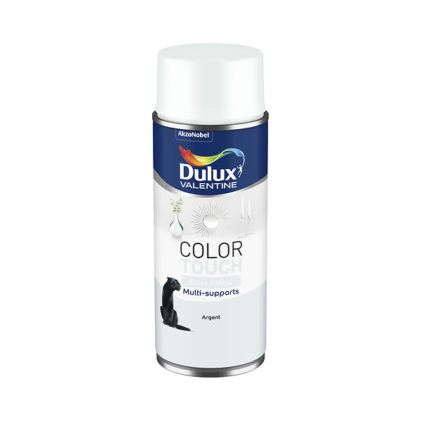 DULUX VALENTINE - Aérosol Color Touch - Argent - Effet Métal - 400ml - large