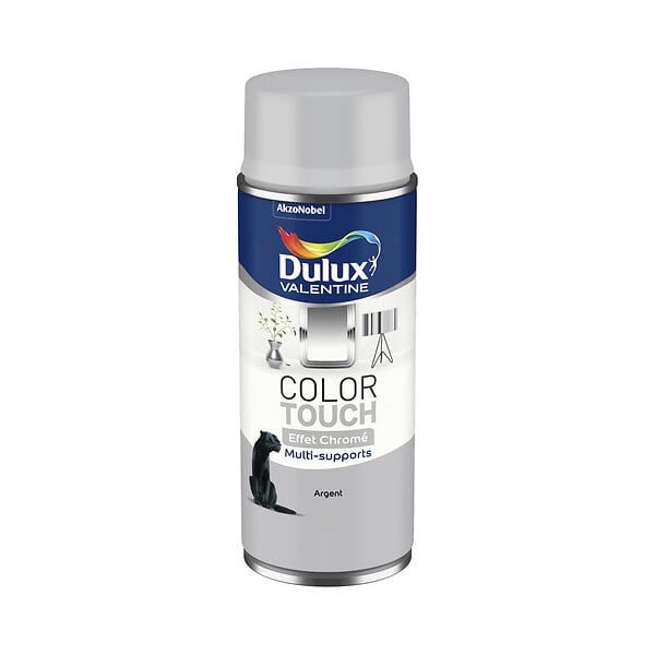 DULUX VALENTINE - Aérosol Dulux Valentine Color Touch Effet Chrome Argent 400 ML - large