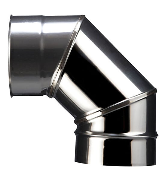 DISTRIWEST - Coude à facettes 90° inox diamètre 180mm - large